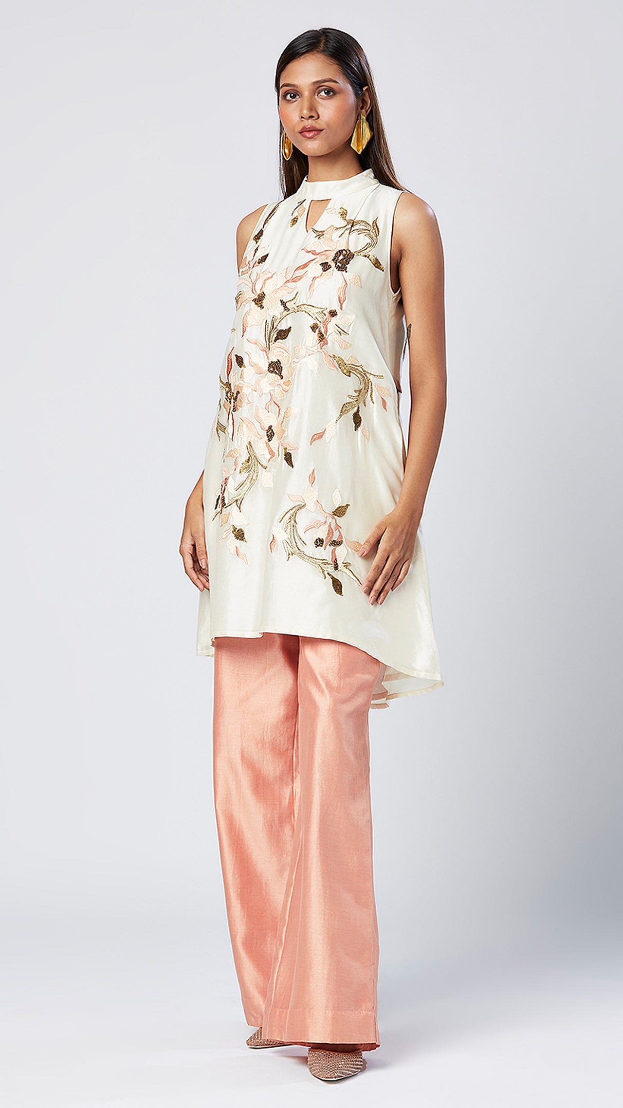 Leena - Pastel Sleeveless Tunic & Pants + Stole