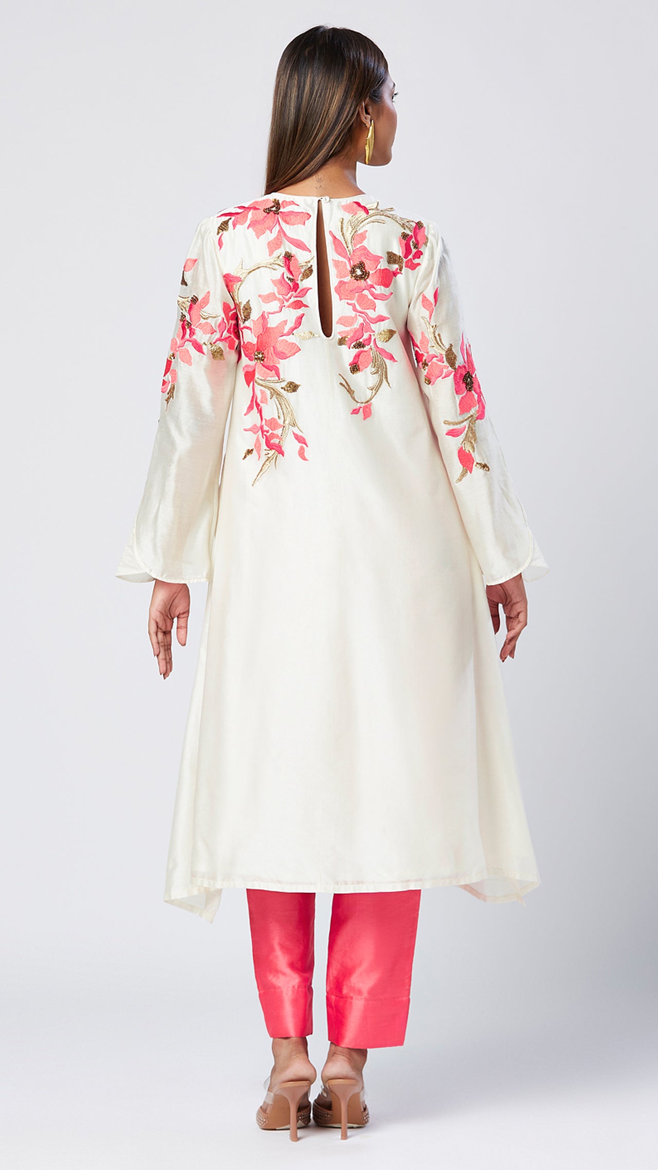 Eira - Coral Floral Tunic + Pant Set