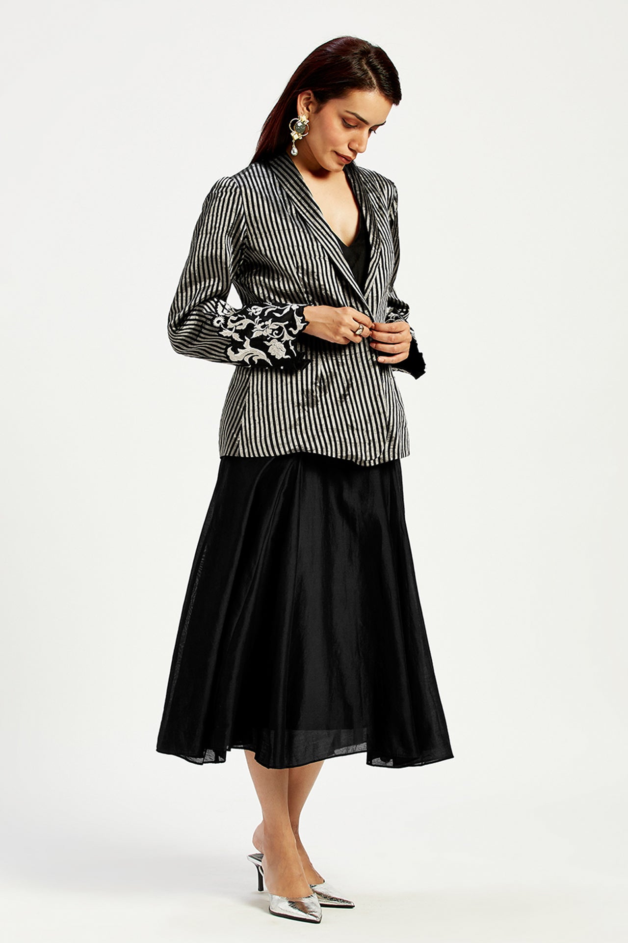 Parker - Striped Blazer + Essential Midi Dress Set