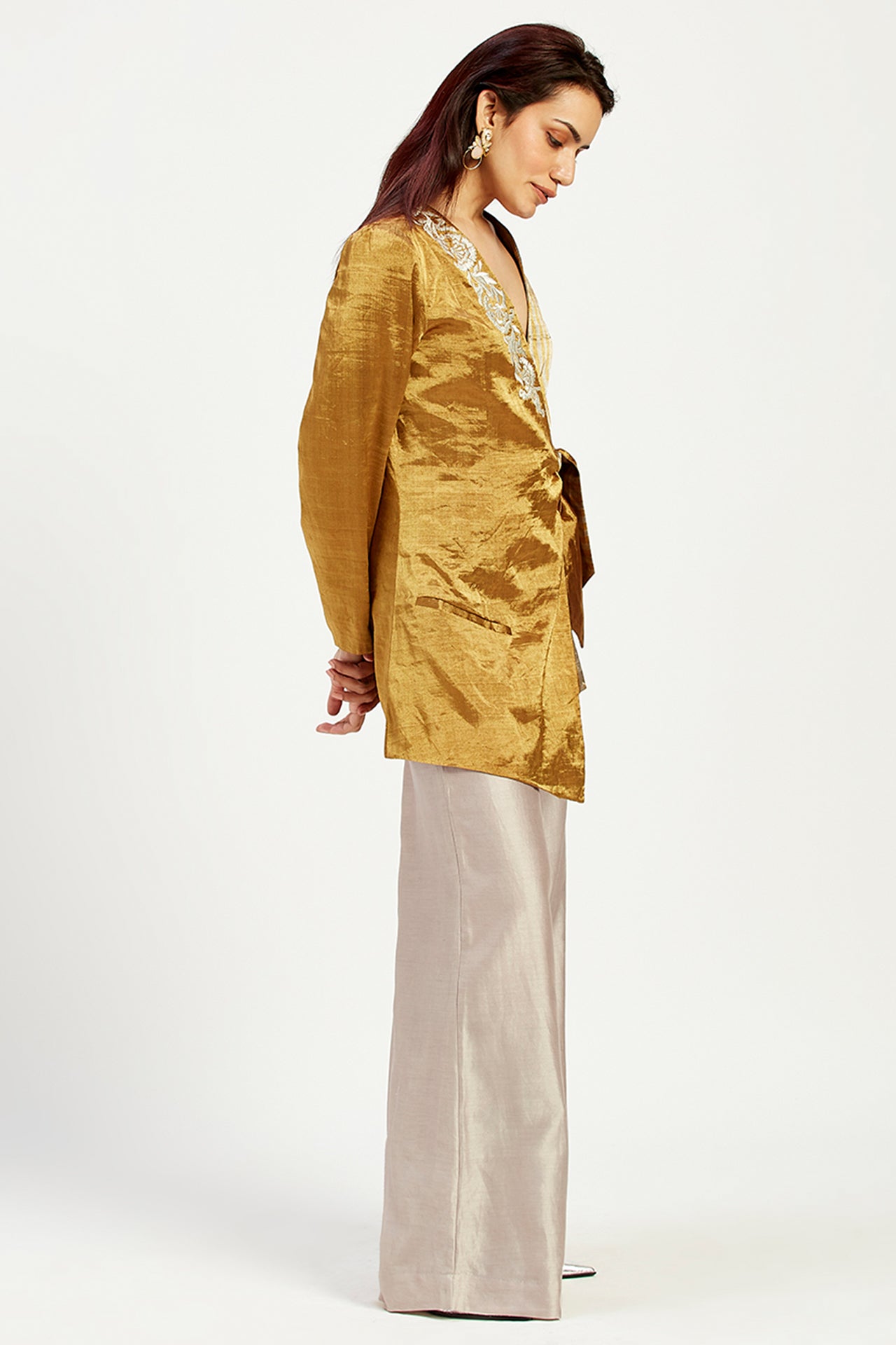 Cusco - Golden Bow Blazer + Wide Leg Pants