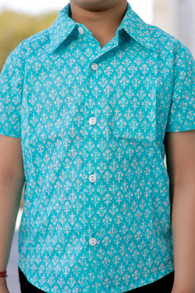 Cloud Drift Shirt – Sky Blue Print