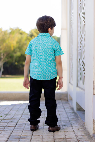 Cloud Drift Shirt – Sky Blue Print