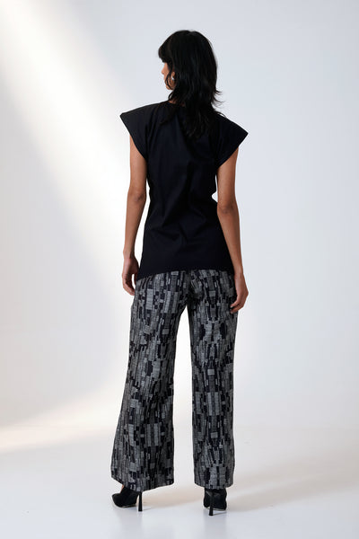 MARTINA I - BOW CLUTCH TOP WITH PRINTED BELL BOTTOMS