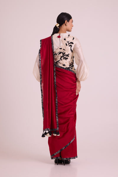 Manali - Bishop Blouse + Pre-draped Saree + Bib