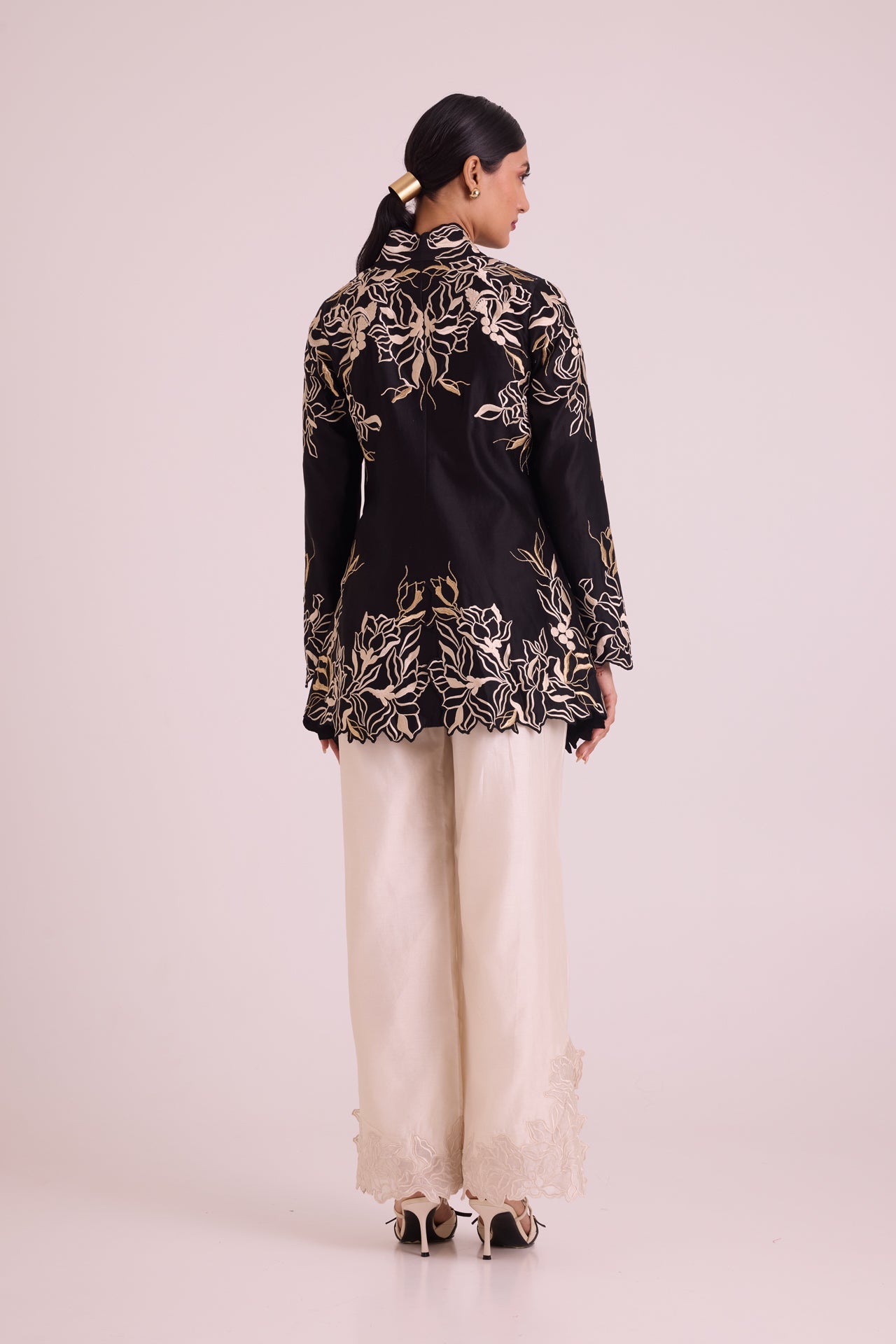 Farah - Tendril Wrap Blazer & Cutwork Pants