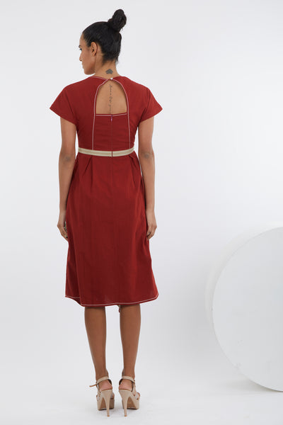 Sumi - Madder Red Trapeze Dress