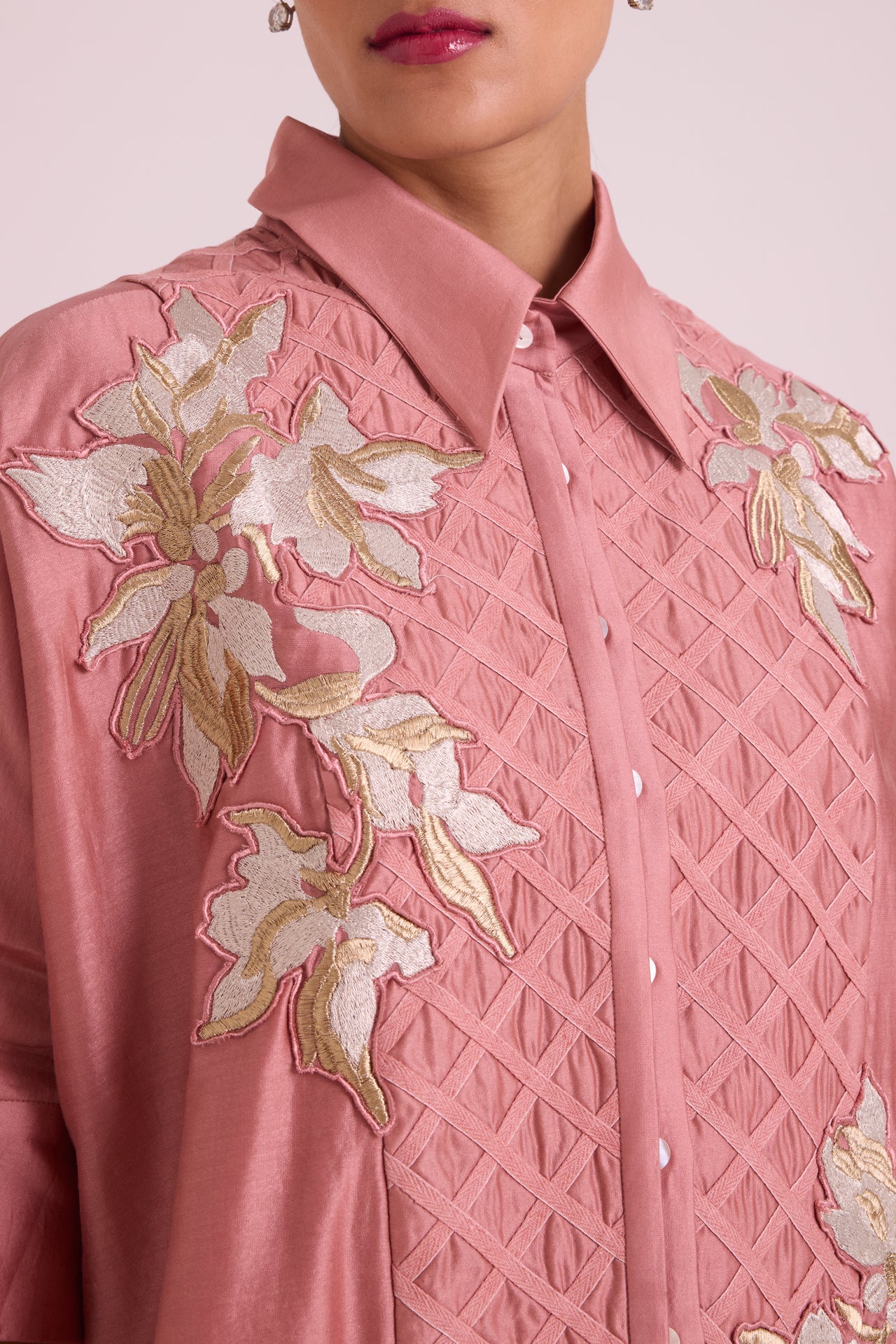 Old Rose Mimi - Framed Shirt Dress