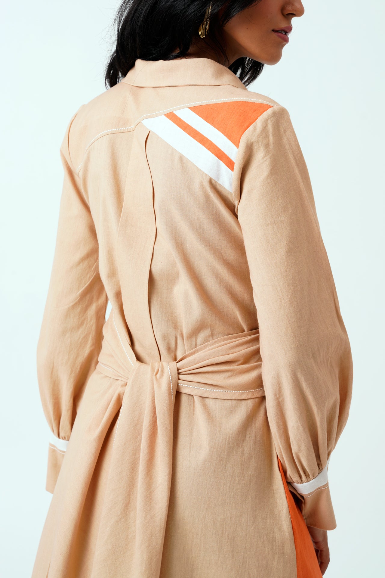 Latte Gwen - Tie-Back Shirt Dress
