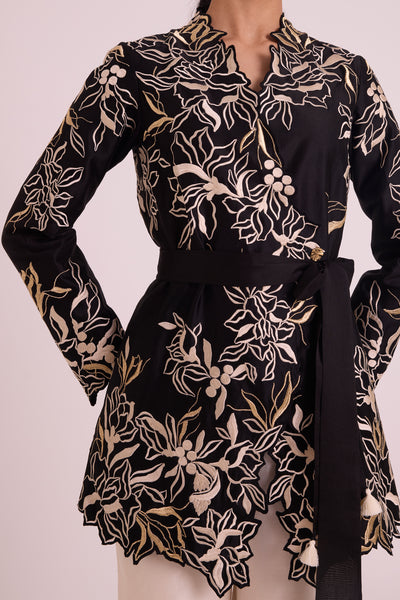 Farah - Tendril Wrap Blazer & Cutwork Pants