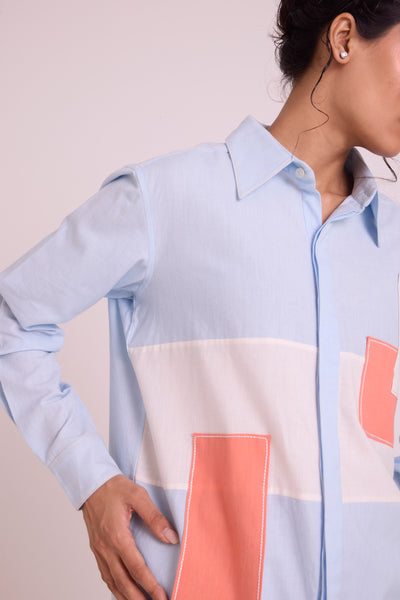 Shirt Aaron - Blue Mood Orange Crush