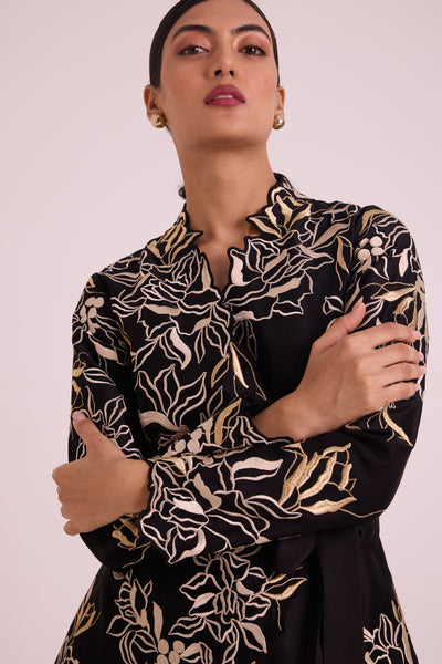 Farah - Tendril Wrap Blazer & Cutwork Pants