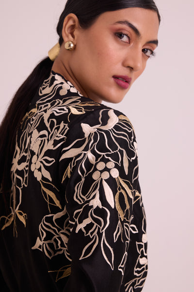 Farah - Tendril Wrap Blazer & Cutwork Pants