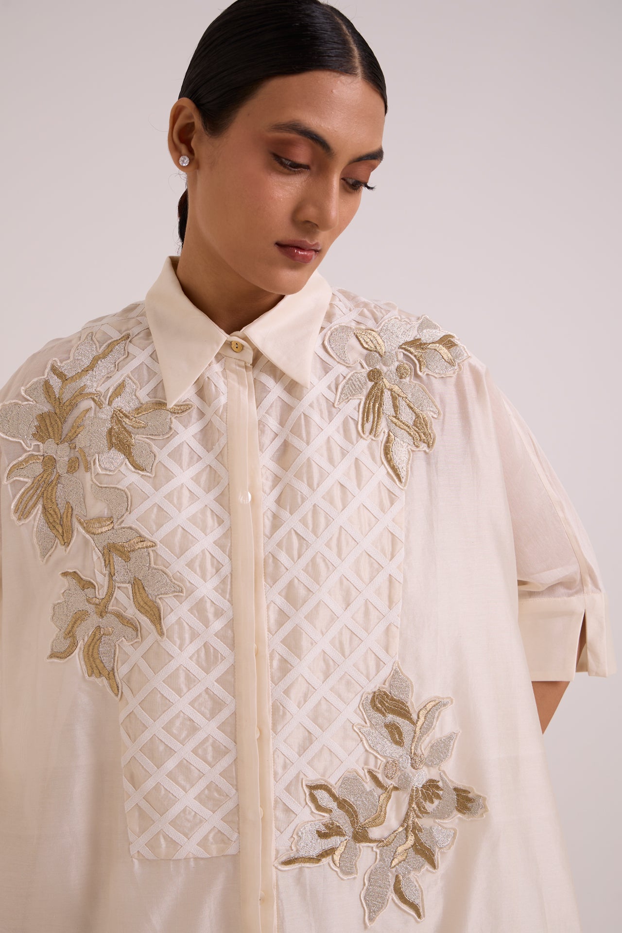 Mimi - Ivory Framed Shirt Dress