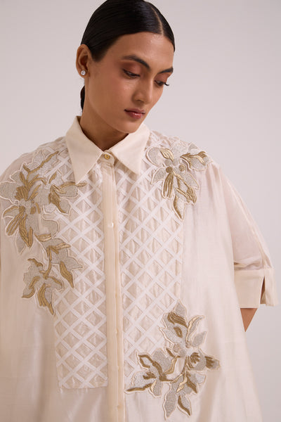 Mimi - Ivory Framed Shirt Dress