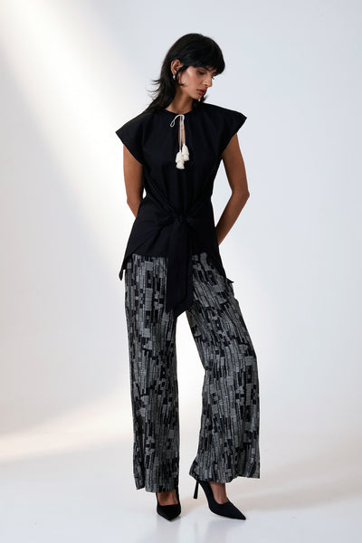 MARTINA I - BOW CLUTCH TOP WITH PRINTED BELL BOTTOMS