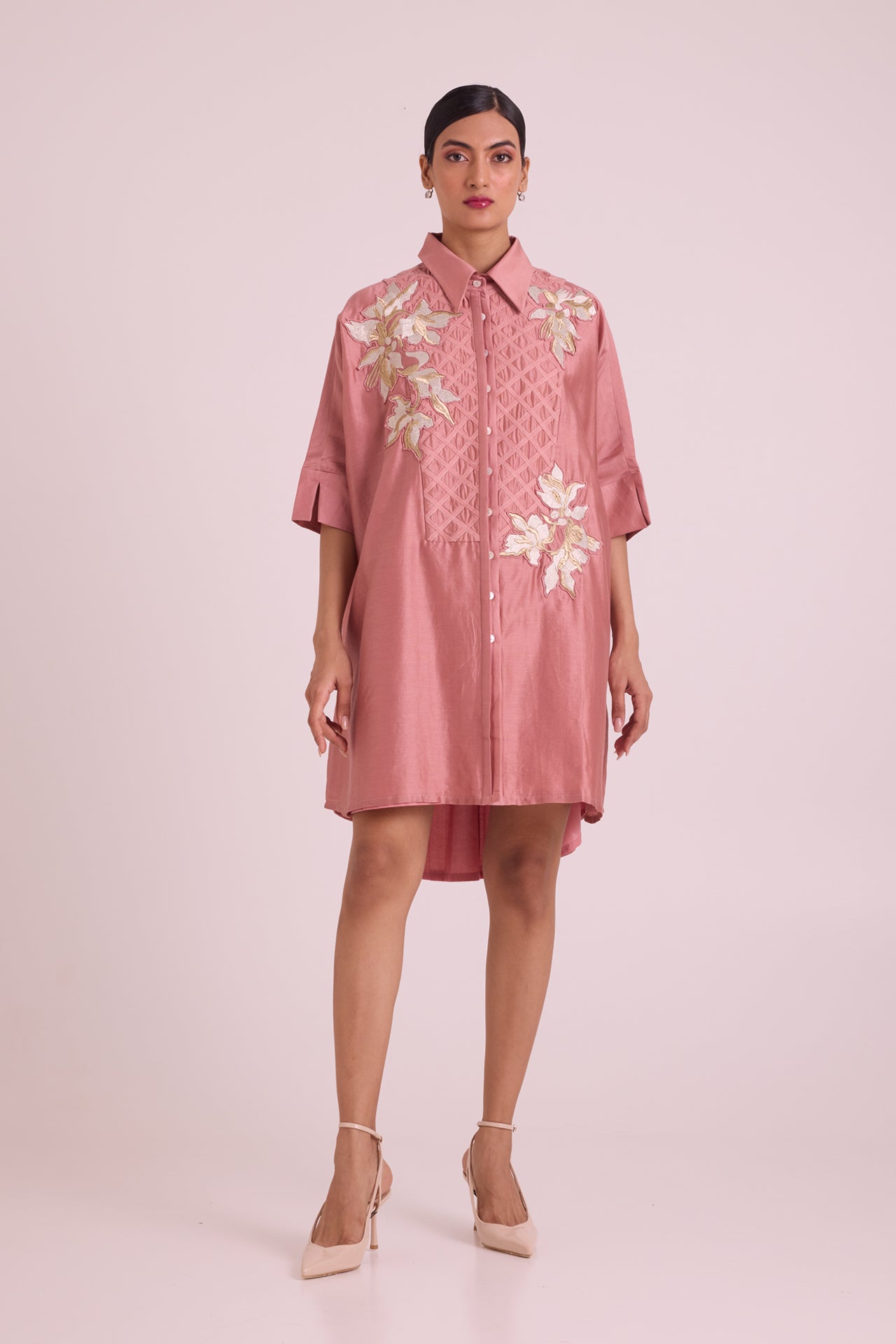 Old Rose Mimi - Framed Shirt Dress