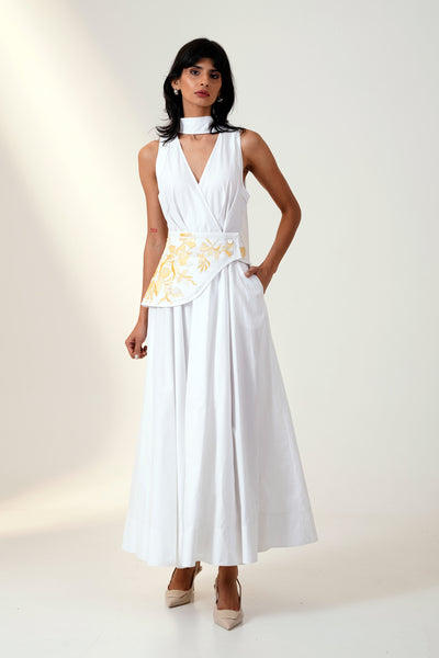 DONA - LAVA LONG DRESS WITH CORSET BELT