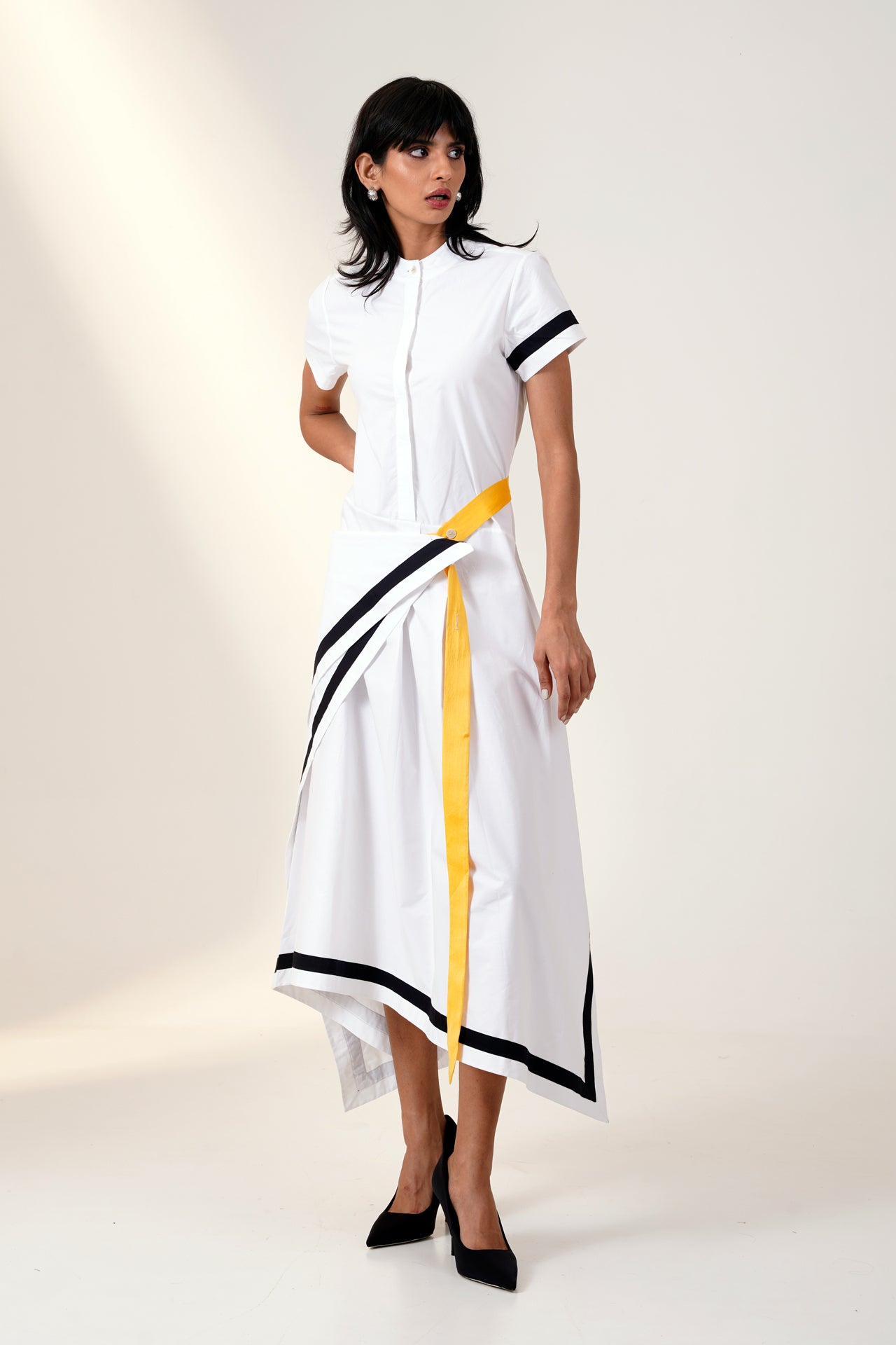 BLANCA - DRAPE SHIRT DRESS