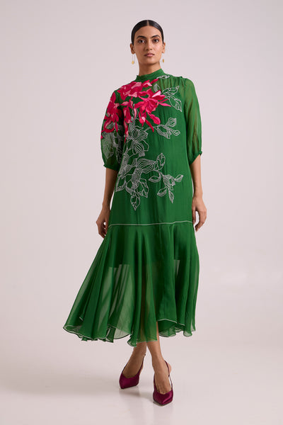 Reine - Soft Bloom Organza Long Dress
