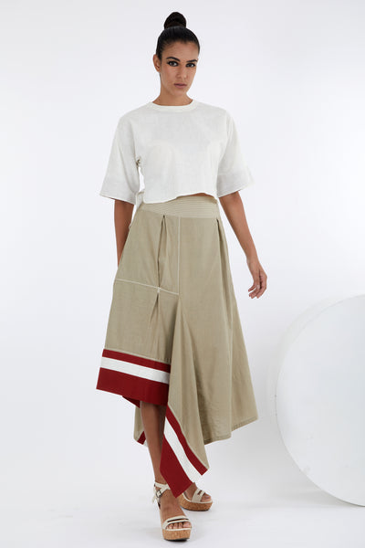 Kazu - Crop Top and Terraced Skirt Set 2