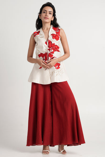 Kubra - Princess-fit Peplum Top + Divided Skirt