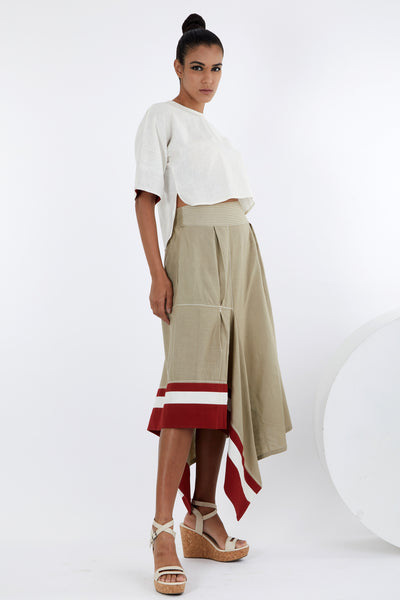 Kazu - Crop Top and Terraced Skirt Set 2