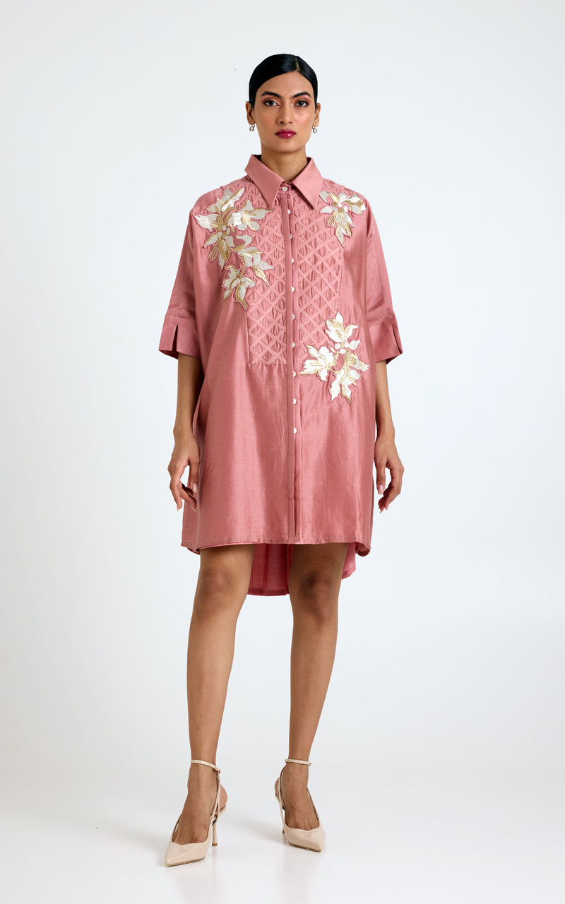 Old Rose Mimi - Framed Shirt Dress