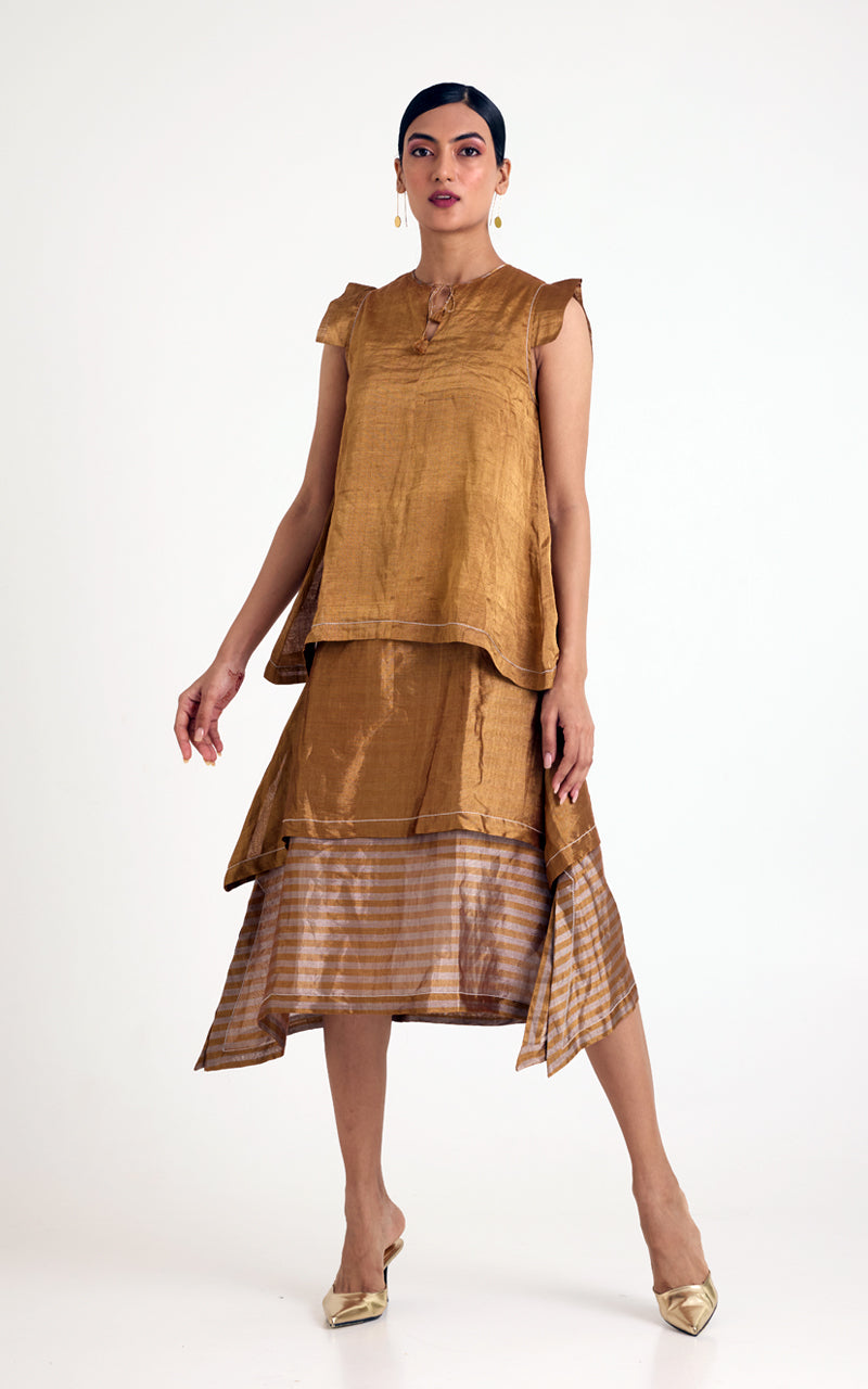 Aurum - Molten Tiered Midi Dress