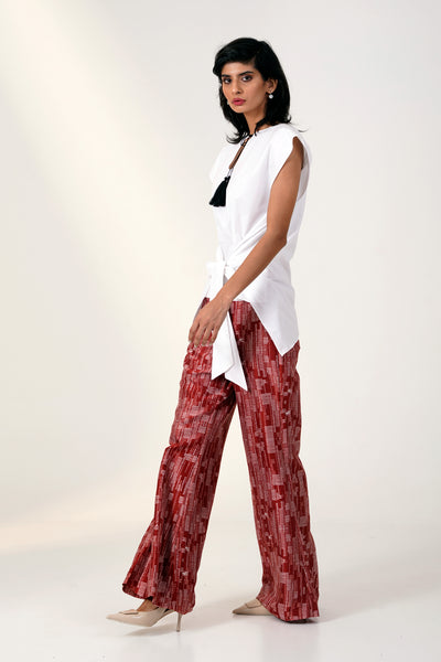 MARTINA II -  BOW CLUTCH TOP WITH PRINTED BELL BOTTOMS