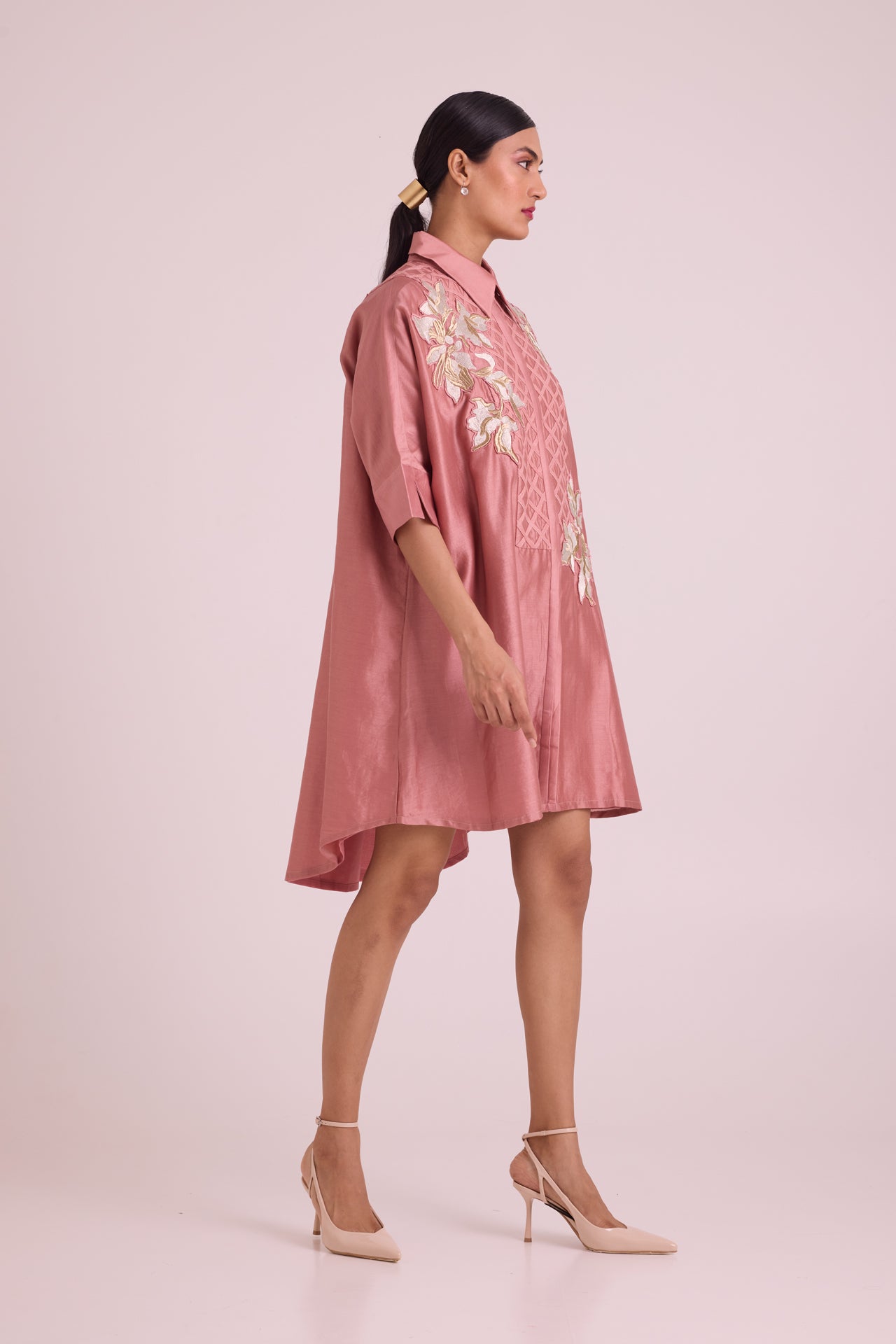 Old Rose Mimi - Framed Shirt Dress