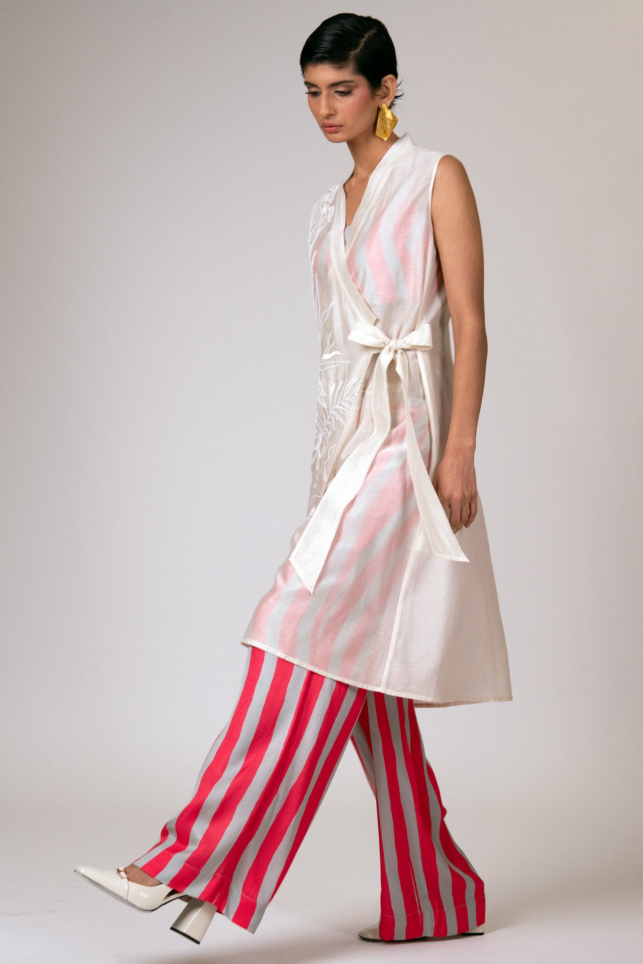 Argon - Sheer Wrap Dress, Bustier & Pants