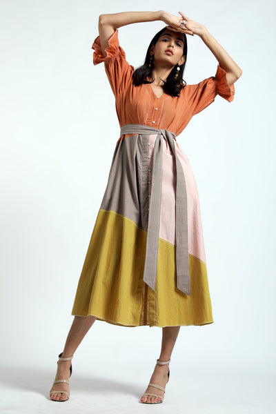 Safiya - Segmented Midi Dress