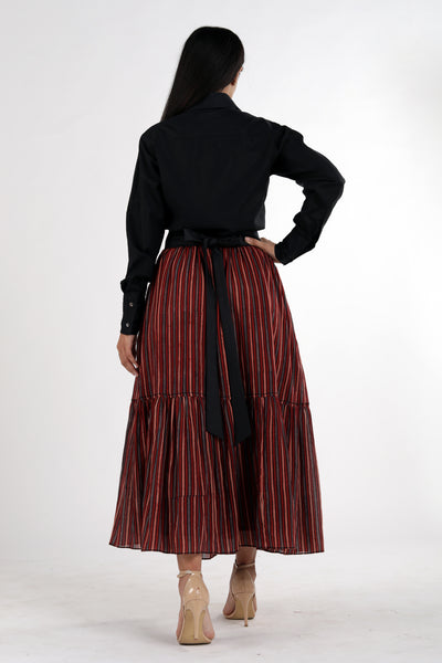 Rio - Tier Skirt With Obi Belt