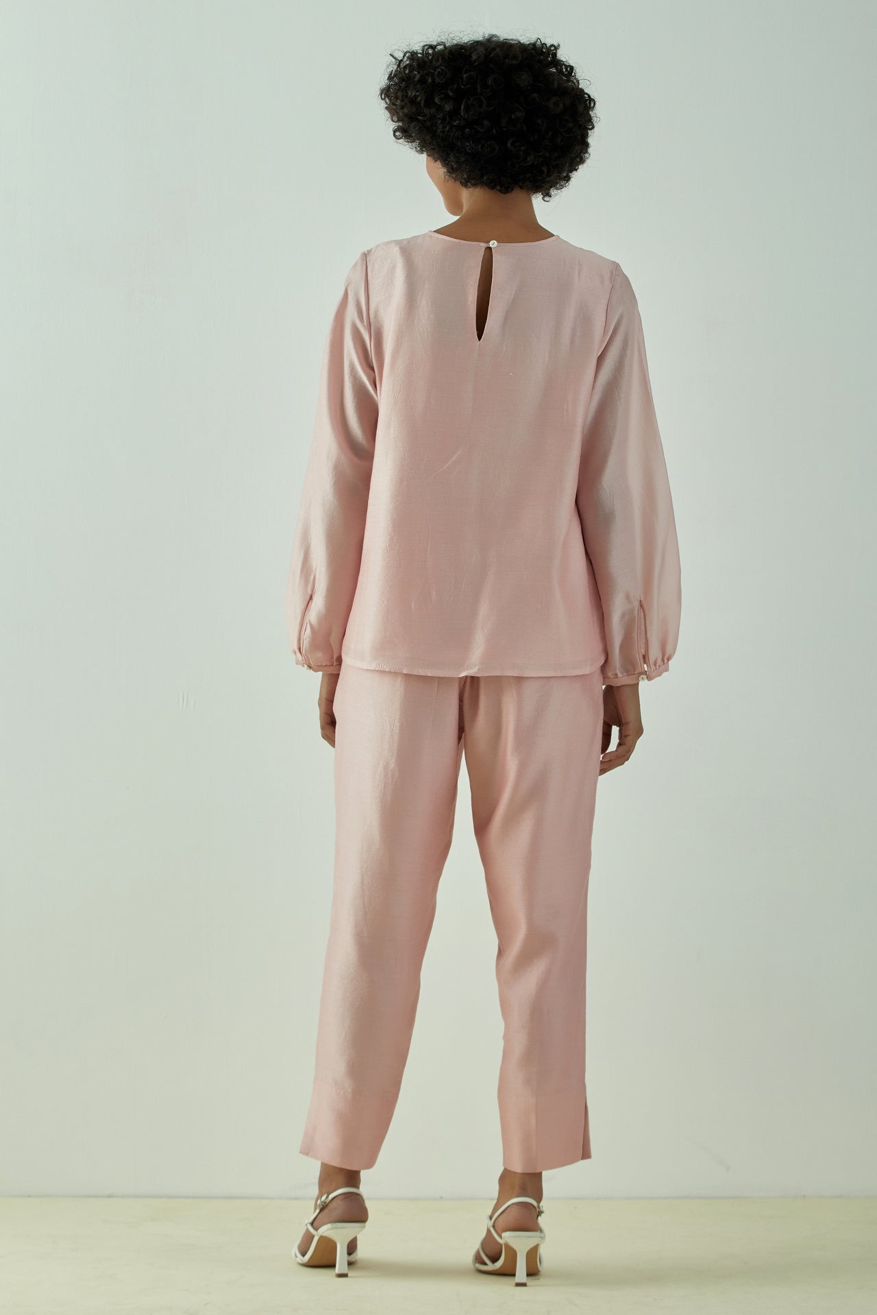 Miriam - Old Rose Demure Top with Ankle Pants