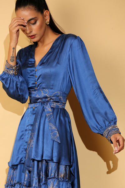 Samy - Shirter and Layered Midi Skirt with Obi Belt