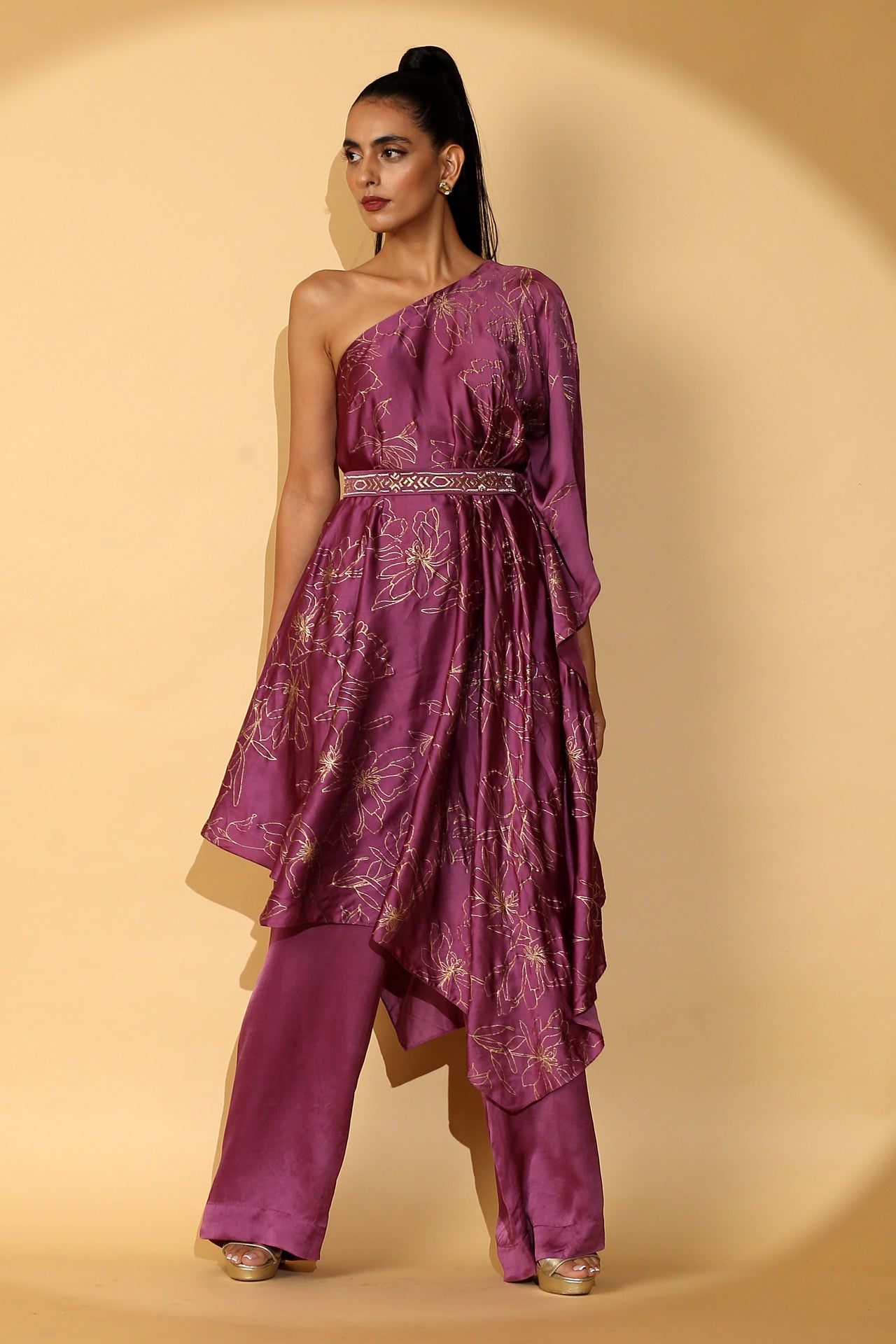 Tara - Single Shoulder Tunic Set